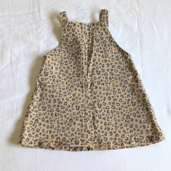 seed heritage leopard print stretch cotton denim jumper dress 2T toddler girls - Picture 6 of 7